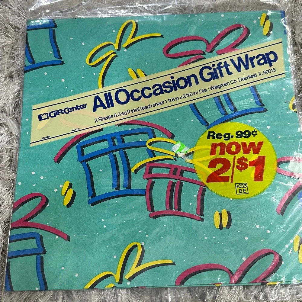 Lot Of 11 Packages Of Various Gift Wrap Wrapping Paper Sheets Vtg Retro 80’s 90s